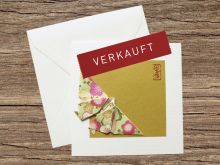 Origami-Schmetterling auf Grusskarte