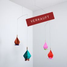 Origami-ART Unikat Mobile Maiglöckchentanz handgemacht farbig
