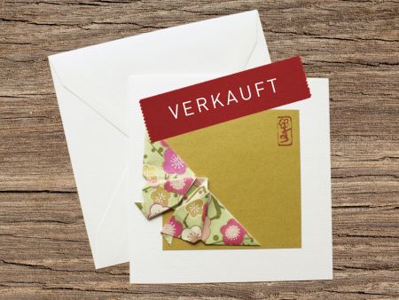Origami-Schmetterling auf Grusskarte