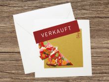 Origami-Grusskarte Schmetterling mit Blumen