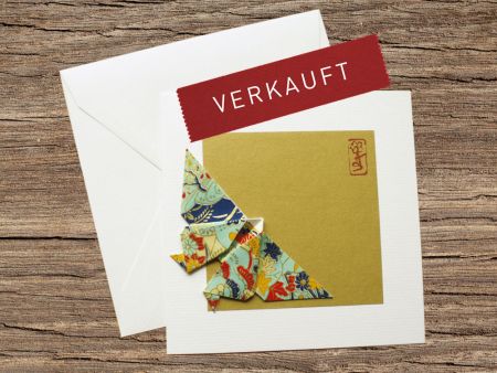 Origami-Karte handgemacht mit Schmetterling