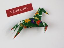 Kirikomi-Origami-ART Unikat Magnet Springpferd Herbstrauschen Washi