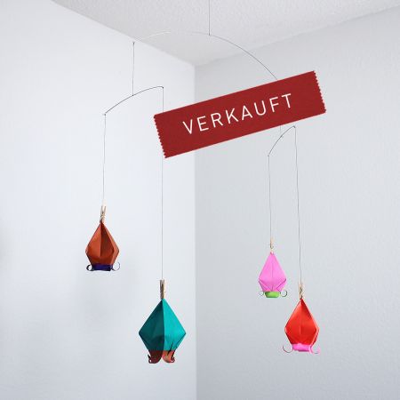 Origami-ART Unikat Mobile Maiglöckchentanz handgemacht farbig