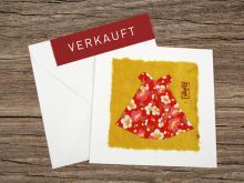 Origami-Frühlingskarte Unikat mit Pflaumenblütenkleid