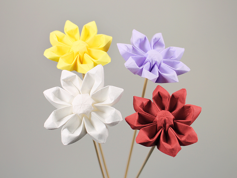 OrigamiART Blumen handgefaltet aus Mino Washi