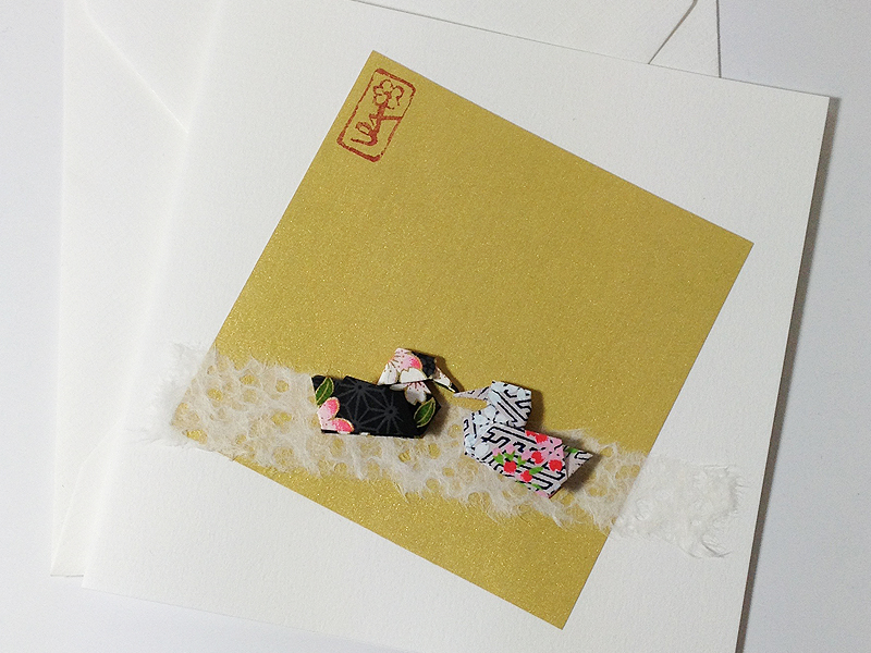 OrigamiART Hochzeitskarte Mandarin-Enten handgemacht