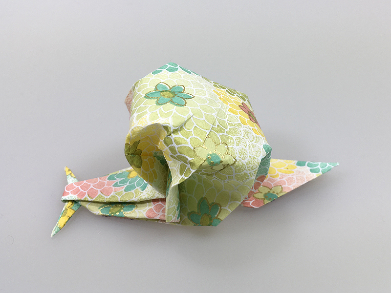 OrigamiART Schnecke aus Yuzen in 3d-Optik handgemacht